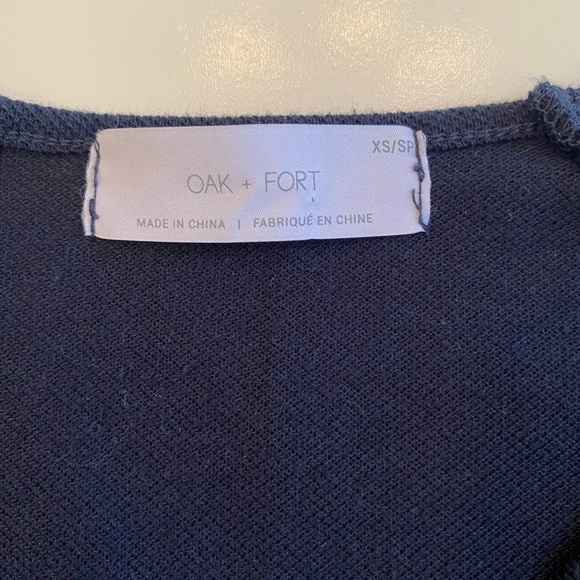 Oak + Fort navy VNeck cotton jersey oversized coastal nautical lounge midi dress - Picture 6 of 8